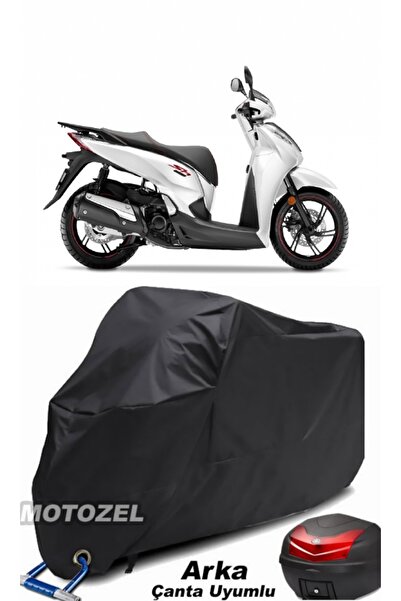 MotoZEL حقيبة خلفية سوداء لسيارة Honda SH 300 وقماش مشمع للدراجات النارية مقا...