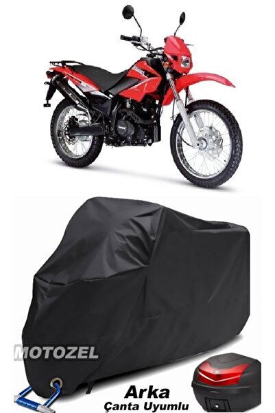 MotoZEL Kanuni Cross 250 حقيبة خلفية سوداء وقفل متوافق مع القماش المشمع للدرا...