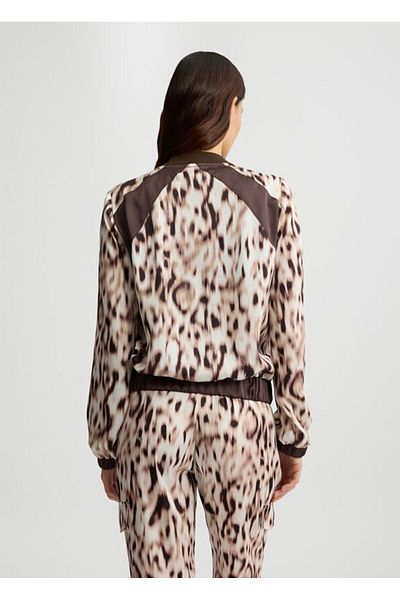 Liu Jo Women's Regular Fit Leopard Print Zippered Elastic Waist Long Sleeve Multicolor Jacket Ta5197Ts964-M9