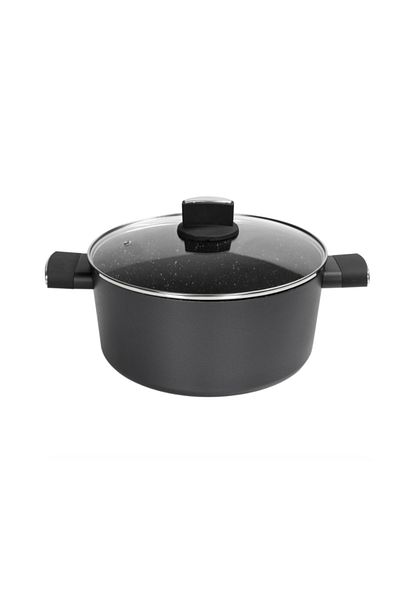 Zilan Zilan ZLN0843 Black saucepan with marble coating, 5 layers, 24 cm and soft-touch handles, 4.6 L