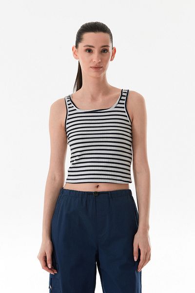 Fulla Moda Striped U Neck Body
