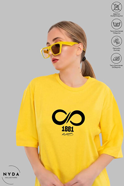 Nyda Collections Unisex majica sa okruglim izrezom Ataturk 1881, od širokog p...