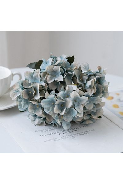 Choice Light Blue Artificial Flowers Silk Hydrangea Vase For Home Decoration Accessories Wedding Decorative
