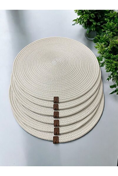 myistasyon "tarzınızı evinize yansıtın" 6 Adet Beyaz Jüt Supla / Amerikan Ser...