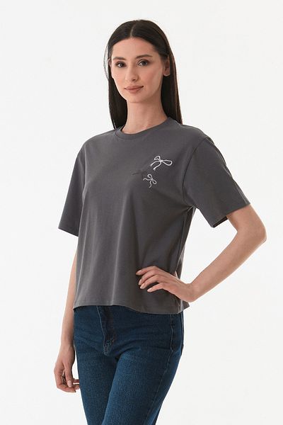 Fulla Moda Μπλουζάκι με λαιμόκοψη με κορδέλα