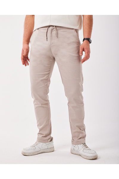 green poll Pantaloni elastici pentru bărbați - cu nasturi pentru curea și ela...