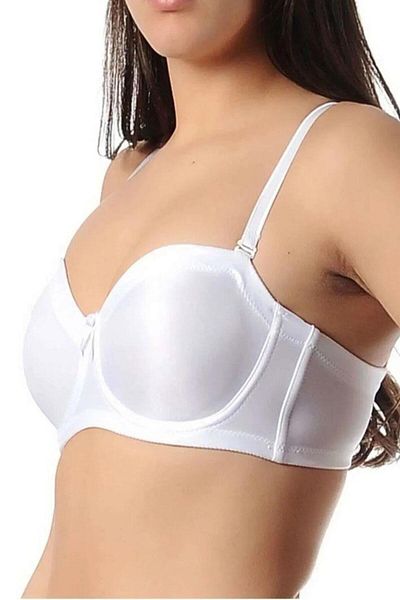 Yeni İnci Λευκό στράπλες Underwire Gathering Γυναικείο σουτιέν 1680