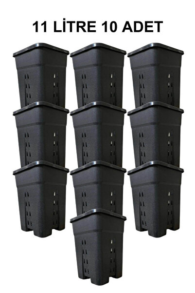 Grow Wizard Delikli Kare Air Pot Saksı 11 Litre 10 Adet