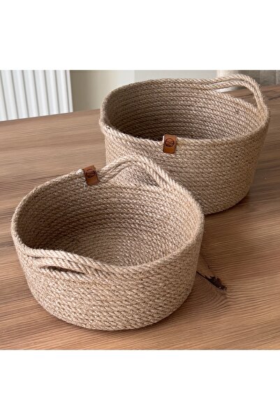 8 Ekim Tasarım Atölyesi مجموعة تنظيم الحمام المزدوجة من جوت سترو - سلة كبيرة ...