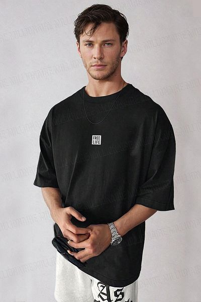 Teenage Millionaire Ανδρικό μπλουζάκι Salas Free Life Black Crew Neck Oversize