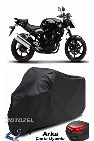 MotoZEL Hyosung GT 250 حقيبة خلفية سوداء عارية وقفل متوافق مع القماش المشمع ل...