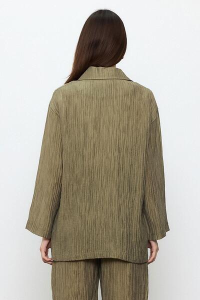 SHERIN Μπουφάν Dad Fit με χακί ριγέ