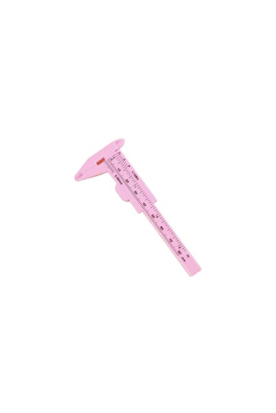 1 Adet 80mm Mini Kalıcı Makyaj Cihazı Microblading Ayarlı Kaş Ölçüm Cetveli (KUMPAS) Pembe