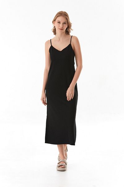 Fulla Moda Βασικό φόρεμα με σχισμή Modal