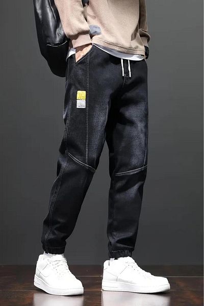 Oksit Ανδρικό τζιν παντελόνι Jogger Cut Reax Joss με ελαστικό κορδόνι στη μέση και στο πόδι