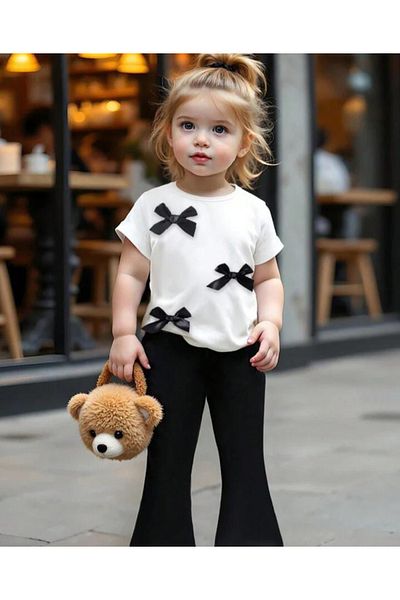 My Kids Wear Set de sus și de jos cu fundă pentru fată