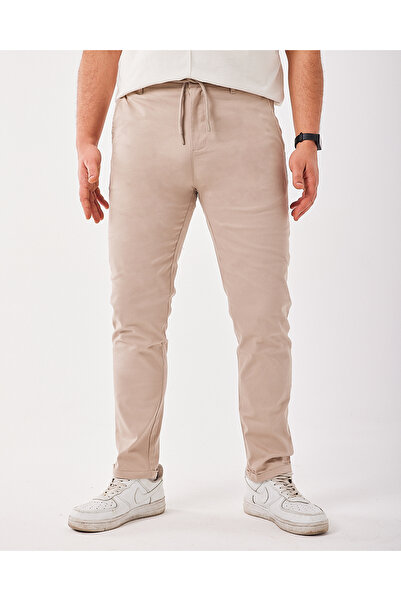 green poll Pantaloni elastici pentru bărbați - cu nasturi pentru curea și ela...