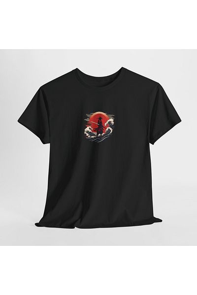 IVART Sunset, Sea and Samurai Printed Unisex 100% βαμβακερό μπλουζάκι
