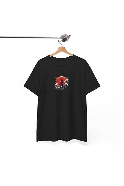 IVART Sunset, Sea and Samurai Printed Unisex 100% βαμβακερό μπλουζάκι