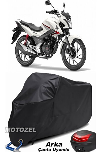 MotoZEL Honda CB 125 F Siyah Arka Çanta ve Kilit Uyumlu Motosiklet Brandası S...