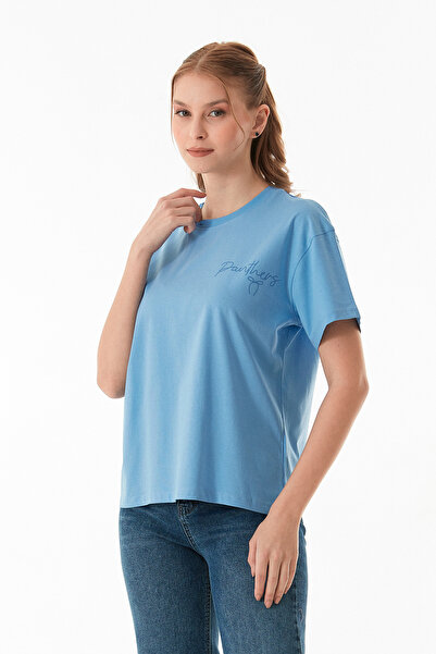 Fulla Moda Μπλουζάκι με λαιμόκοψη με στάμπα μπροστά και πίσω