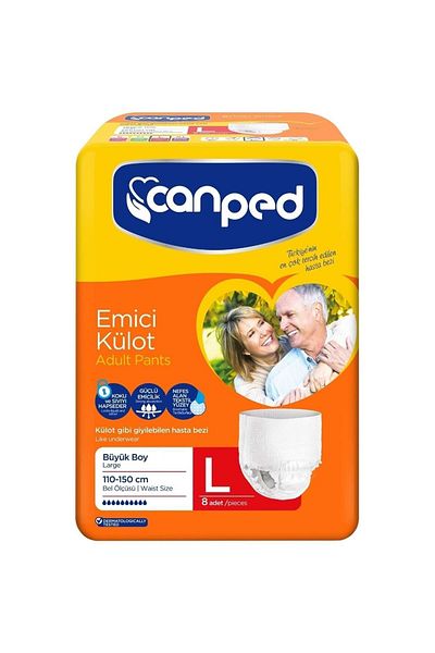 Canped Absorbent Panties 8 Pieces // L Waist Size: 110 - 150 cm
