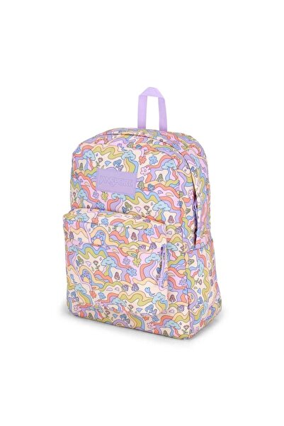 Jansport Purple printed backpack JanSport SuperBreak Plus Groovy Guides