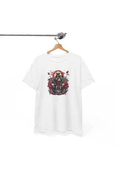 IVART Μπλουζάκι Unisex Dragon and Samurai 100% Μεταλλουργικό κοντό μανίκι κανονική εφαρμογή