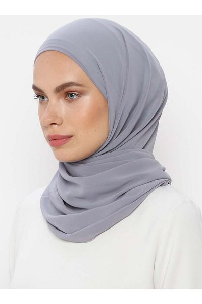 Ecardin Bonnet Chiffon Shawl - Dark Gray -