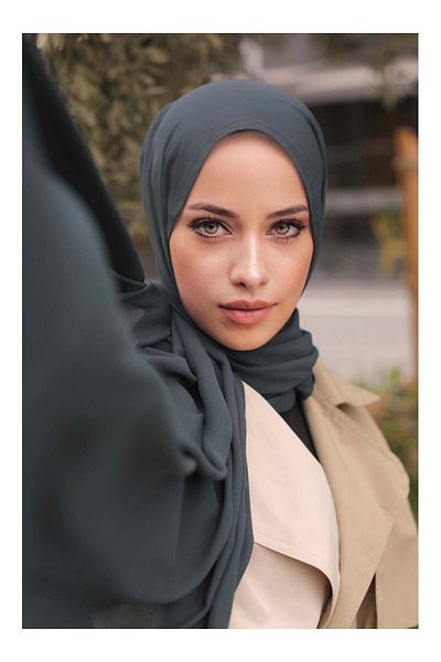 Tuva Şal Crepe Shawl - Amber Green -