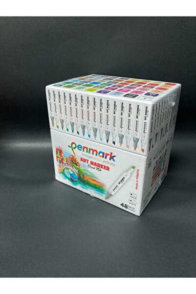 penmark قلم تحديد ذو طرفين ذو طرفين 48 لونًا مجموعة الجودة الأولى - صندوق خاص