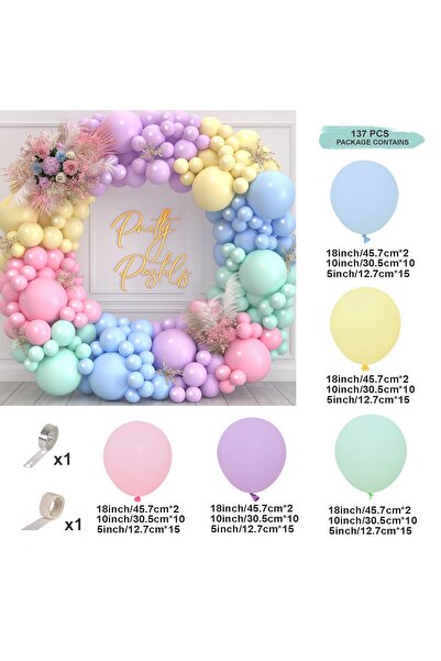 Choice طقم أقواس بالونات الماكارون الباستيل بألوان قوس قزح متنوعة لحفلات أعيا...