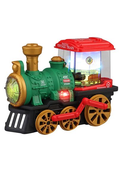 Choice Green train Train Toy for Toddlers 3-5, Trucks Locomotive Electric Steam Engine with Smoke, Light &