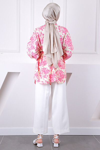 İmajButik Πουκάμισο με ροζ σχέδιο με κουμπιά