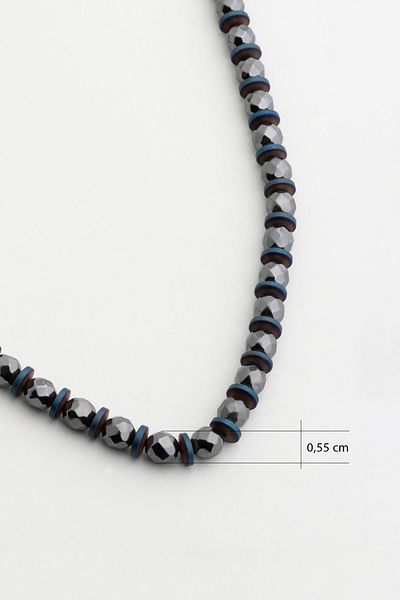 So CHIC... 66 cm Silver Men's Necklace with Hematite Stone