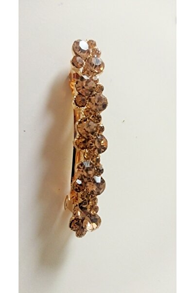 TREND Champagne Color Shiny Stone Automatic Clip Hairpin - Flashy Hair Accessory
