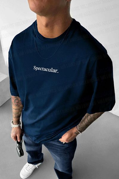 Teenage Millionaire Ανδρικό μπλουζάκι Navy Blue Spectacular Oversize Salas
