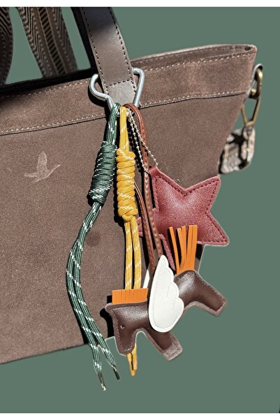 Elif Gift Çanta Aksesuarı Star Flying Horse Yıldız At Bag Charm Bordo
