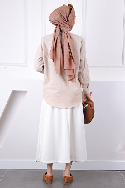 İmajButik Λινό πουκάμισο με κουμπιά με λαβή βιζόν