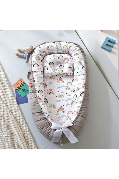 Choice Rainbow Baby Nest For Co Sleeping Newborn Baby Lounger Cotton Breathable Adjustable Baby Crib In Bed