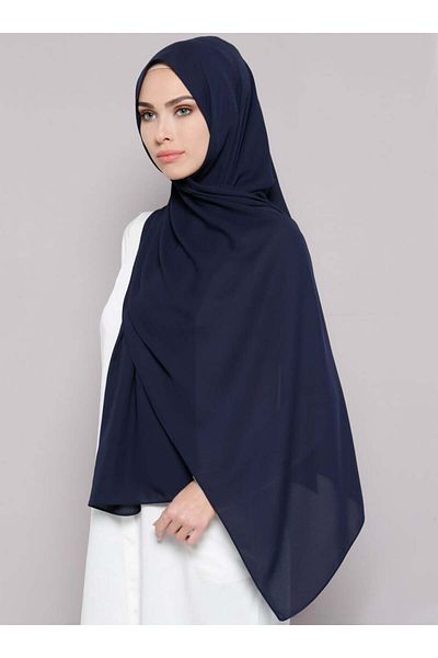 Tuva Şal Σάλι Navy Blue Crepe