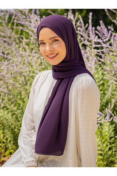 Tuva Şal Women's Crepe Shawl Plum436360