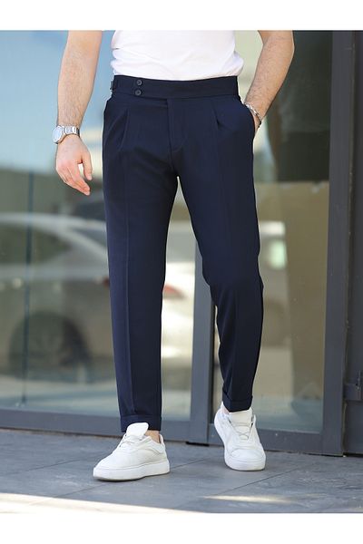 BASEL.CO Old Money Pleated Lycra Fabric Trousers
