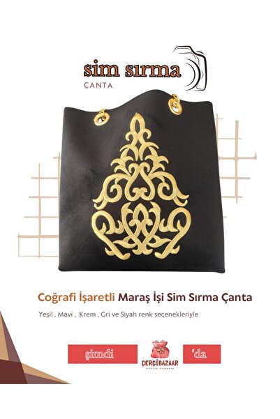 CERCİBAZAAR حقيبة ماراش اليدوية سيم سيرما مع علامة جغرافية