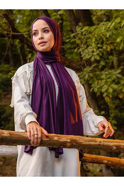 Tuva Şal Flexible Jersey Viscose Shawl - Plum - Canvas