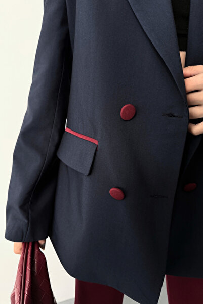 CARACAS Design Jacket Coating Buttoned - Navy Blue