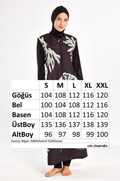 Adasea Long Full Length Full Covered Hijab Swimsuit Here 1308 Black