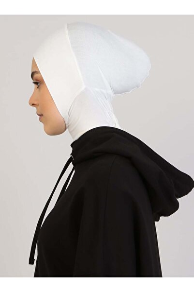 Ecardin Cross Ready Hijab Bonnet με μισό γιακά - ST292 Ανοιχτό Μπεζ