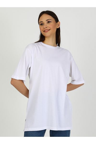 Benin Tricou confortabil cu țesătură din bumbac - Alb -