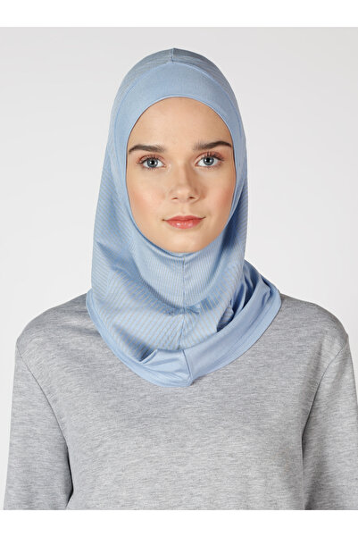 Ecardin Αθλητικό Hijab Bone Turban με ρίγες - ST307 Baby Blue
